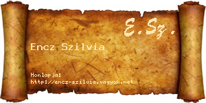Encz Szilvia névjegykártya